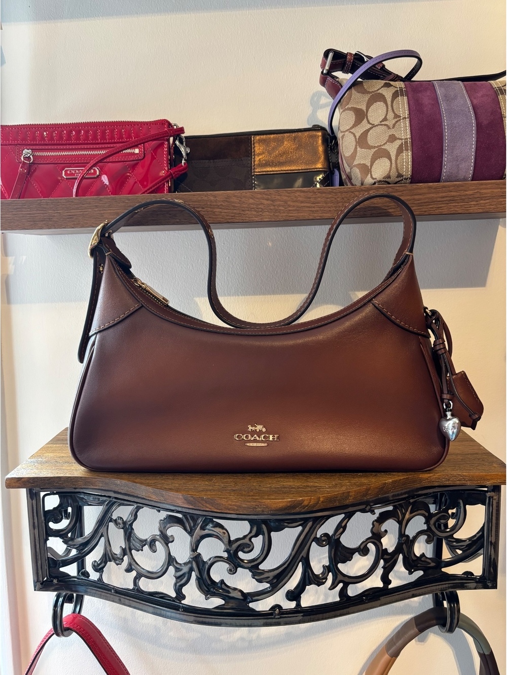 Coach Ella Shoulder Bag in Redwood with Extendable Strap